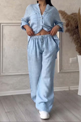 Vêtements pour femmes : Ensemble Pour Femme Casual Vêtements pour femmes in Bleu clair van Seroa