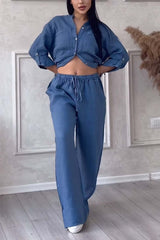 Vêtements pour femmes : Ensemble Pour Femme Casual Vêtements pour femmes in Bleu van Seroa