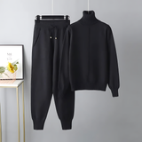 Ensembles pour femmes : Ensemble Femme Col Roulé Élégant Décontracté in Noir Taille unique van Seroa