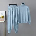 Ensembles pour femmes : Ensemble Femme Col Roulé Élégant Décontracté in Bleu Taille unique van Seroa