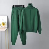 Ensembles pour femmes : Ensemble Femme Col Roulé Élégant Décontracté in Vert Taille unique van Seroa