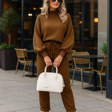 Vêtements pour femmes : Ensemble Femme Décontracté Urbain Vêtements in Marron van Seroa