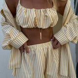 Ensembles : Ensemble Femme Manches Courtes Rayé in van Seroa