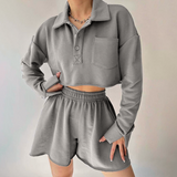 Vêtements pour femmes : Pull Femme Oversize Coton in Gris platine van Seroa