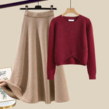 Ensembles pour femmes : Pull Femme Chic Original in ENSEMBLE - Rouge - Khaki van Seroa