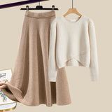 Ensembles pour femmes : Pull Femme Chic Original in ENSEMBLE - Beige - Khaki van Seroa