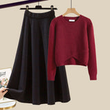 Ensembles pour femmes : Pull Femme Chic Original in ENSEMBLE - Rouge - Noir van Seroa