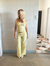 Ensembles de vêtements : Ensemble Femme à Rayures Été Look Décontracté in Ligne Jaune van Seroa