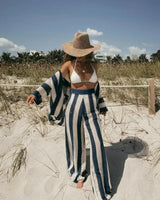 Robes deux pièces : Robe Femme Bohème Ensemble Crochet in Bleu marine van Seroa