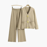 Ensemble pour femmes : Ensemble Femme Tricot Taille Élastique in Beige Taille Unique van Seroa