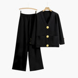 Ensemble pour femmes : Ensemble Femme Tricot Taille Élastique in Noir Taille Unique van Seroa