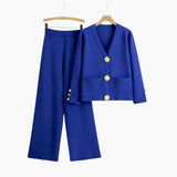 Ensemble pour femmes : Ensemble Femme Tricot Taille Élastique in Bleu Taille Unique van Seroa
