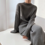 Ensembles de deux pièces : Ensemble Femme Élégant Décontracté Tricot Côtelé in Gris Taille unique van Seroa