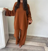 Vêtements pour femmes : Ensemble Femme Velours Côtelé in Chocolat van Seroa