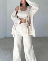 Ensembles et Tenues : Cardigan Femme Tricot Ensemble Confortable in Abricot van Seroa