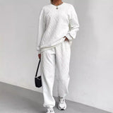 Vêtements de détente : Ensemble Femme Décontracté Motif Torsadé in Blanc van Seroa