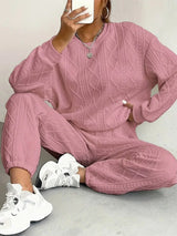 Vêtements de détente : Ensemble Femme Décontracté Motif Torsadé in Rose van Seroa