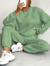 Vêtements de détente : Ensemble Femme Décontracté Motif Torsadé in Vert van Seroa