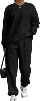 Vêtements de détente : Ensemble Femme Décontracté Motif Torsadé in Noir van Seroa