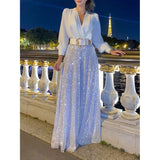 Robes deux pièces : Ensemble Femme Col V Élégant in Blanc van Seroa