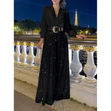 Robes deux pièces : Ensemble Femme Col V Élégant in Noir van Seroa