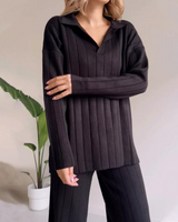 Tenues : Ensemble Femme Décontracté Rayures Tenues in Noir van Seroa