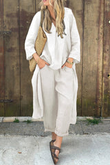 Robes : Ensemble Femme Été Élégant Printemps in Blanc van Seroa