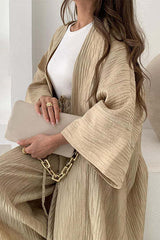 Robes décontractées : Robe Femme Décontracté Ensemble Kimono in Kaki van Seroa