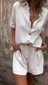 Ensembles pour femmes : Ensemble en Lin Léger pour un Confort Optimal Femme in Blanc van Seroa