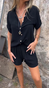 Ensembles pour femmes : Ensemble en Lin Léger pour un Confort Optimal Femme in Noir van Seroa