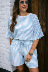 Ensembles et Tenues : Ensemble Femme Gaze Coton Ample Rayé in Bleu van Seroa