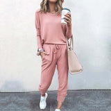 Autumn Collection : Jogging Femme Décontracté Ensemble Deux in Rose van Seroa
