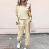 Autumn Collection : Jogging Femme Décontracté Ensemble Deux in Jaune van Seroa