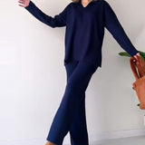 Vêtements pour femmes : Pantalon Fluide Femme Ensemble Large in Noir van Seroa