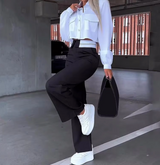 Costumes pour femmes : Pantalon Fluide Femme Ensemble Tailleur in van Seroa