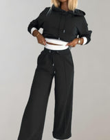 Autumn Collection : Survêtement Femme Confortable Ensemble Décontracté Doux et Élégant in Noir van Seroa