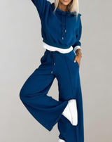 Autumn Collection : Survêtement Femme Confortable Ensemble Décontracté Doux et Élégant in Bleu van Seroa