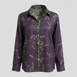 top blouses : Chemisier Femme Léger Polyester top blouses Chemise Décontractée in Violet foncé van Seroa