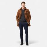 Men > Coats : Trench Homme en Laine : Col Montant Zippé, Élégance Hivernale in van Ancienne Monde