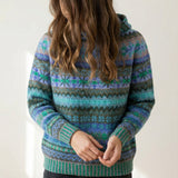 Pull de Noel : Pull Femme Élégant Ethnique Chaud in Bleu van Seroa