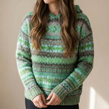 Pull de Noel : Pull Femme Élégant Ethnique Chaud in Vert van Seroa