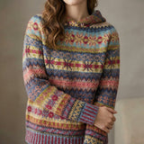 Pull de Noel : Pull Femme Élégant Ethnique Chaud in Bourgogne van Seroa