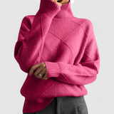 Autumn Collection : Pull Col Roulé Femme Noir Cachemire Doux Élégant & Chaud in Rose van Seroa