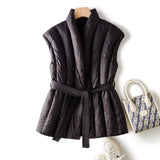 Autumn Collection : Gilet sans Manche Femme Ceinturé in van Seroa