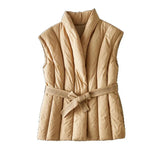 Autumn Collection : Gilet sans Manche Femme Ceinturé in van Seroa