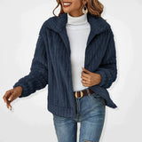 Autumn Collection : Cardigan Femme Décontracté Gilet Léger in Bleu marine van Seroa