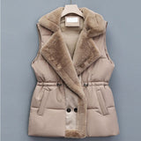 Autumn Collection : Gilet sans Manche Femme Élégant in Marron Clair van Seroa