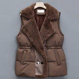 Autumn Collection : Gilet sans Manche Femme Élégant in Marron Foncé van Seroa