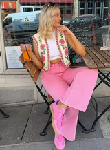 Autumn Collection : Gilet sans Manche Femme Élégant Floral Été in van Seroa