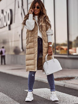 Autumn Collection : Gilet sans Manche Femme Polyester in Beige van Seroa